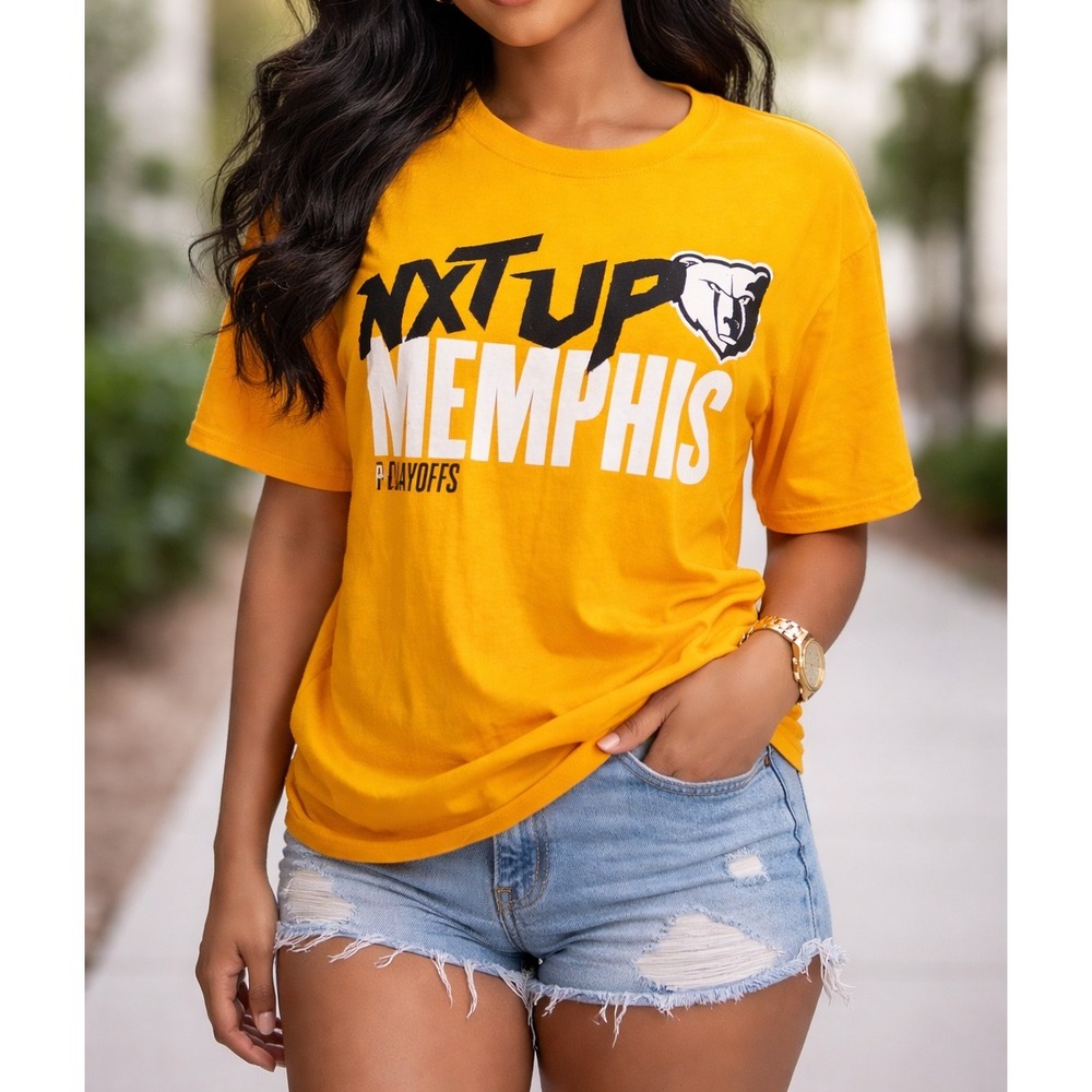 Tops Yellow‎ Women XLarge T-shirt with NXT UP Memphis Grizzlies Designs